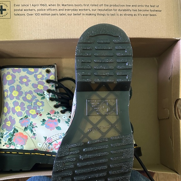 Dr. Martens Multicolor Floral Combat Boots - Picture 3 of 5
